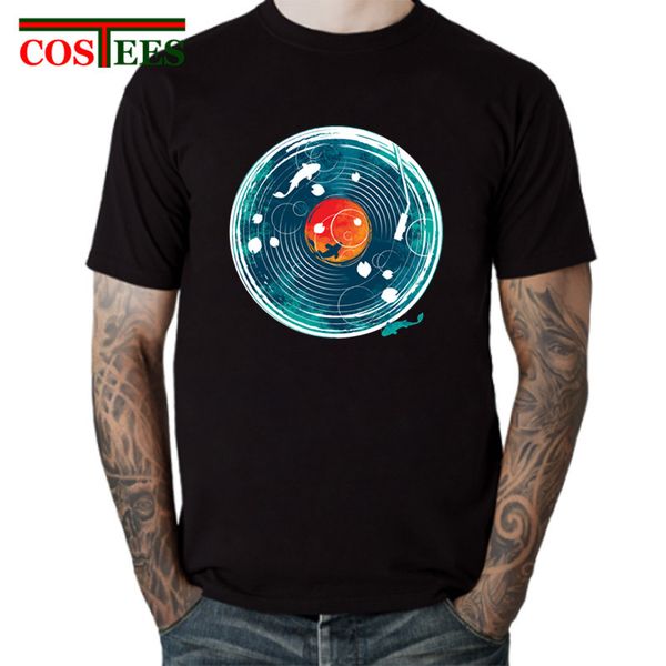 

funny vinyl design vintage sound of water retro sound of music japanese koi crap fish tshirt camisetas hooded sweatshirt hoodie men t shirt