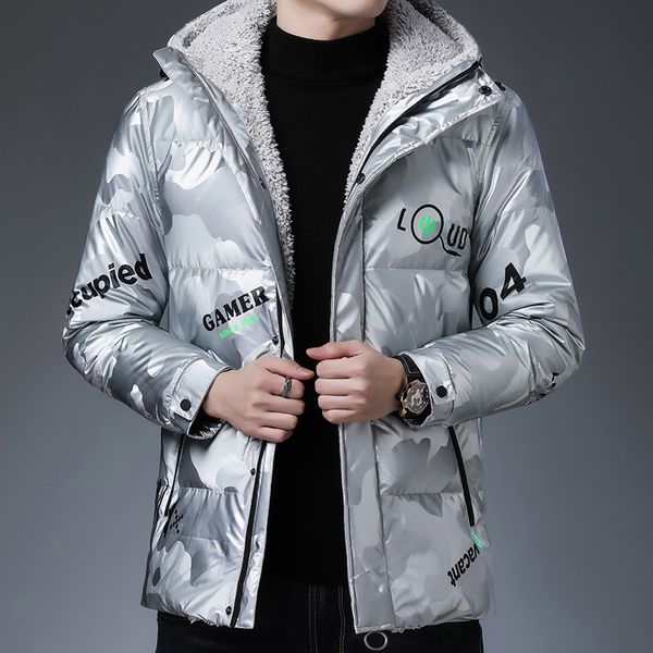 

short big goose lightweight down jacket 2020 winter new male middle-aged thick hooded overcoming jacket quality assurance, Black