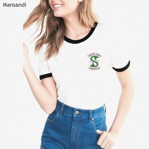

riverdale t shirt women harajuku shirt tumblr tee shirt femme southside serpents jughead female t vogue tshirt, White