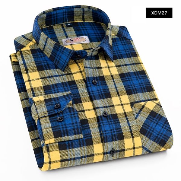 

aoliwen casual men's long sleeve summer fashion plaid cotton soft comfort slim fit brushed flannel shirt y200408, White;black