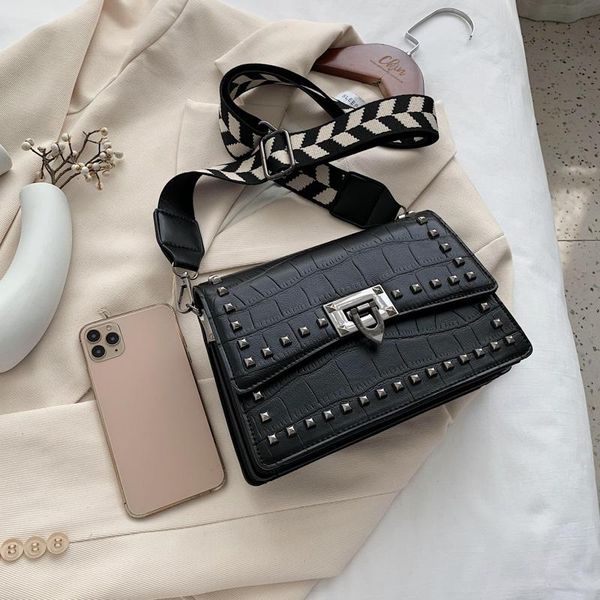 

fashion female bag casual shoulder bag rivet female small square lady messenger mobile phone lady