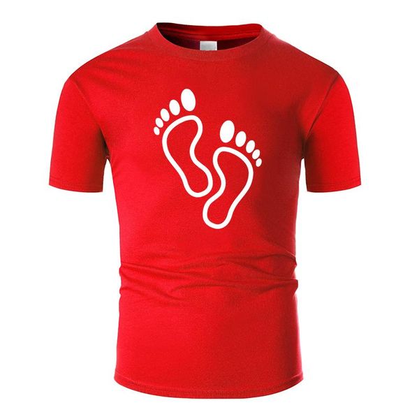 

baby footprint line art o neck cotton t shirt men and woman summer short sleeve designed casual tee m02027 wmtmeq hxclothes