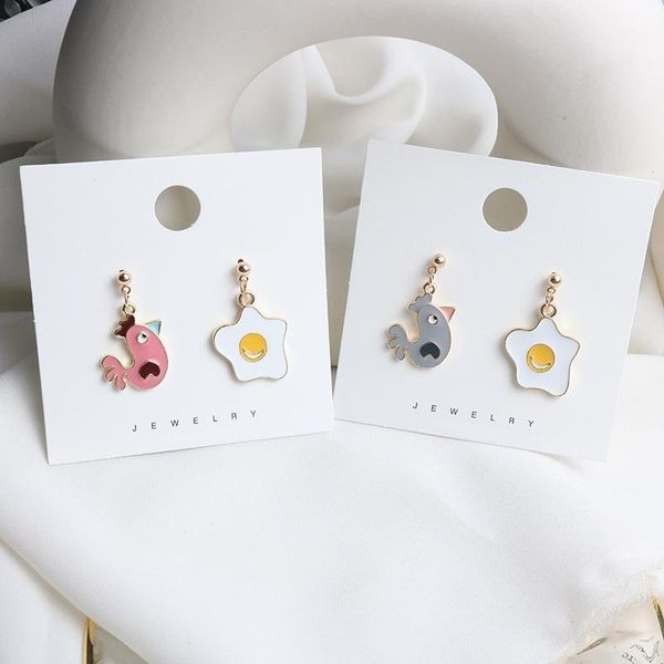 

stud cartoon earring women chicken earrings for woman fashion cute ladies jewelry party lady trendy zinc alloy pendientes, Golden;silver