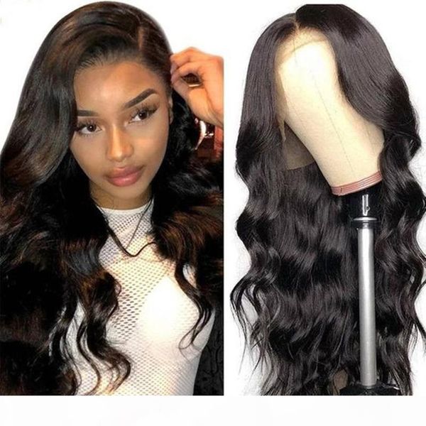 

brazilian body wave human hair wigs for women 13x4lace front wig body wave natural hairline pre-plucked lace frontal wigs, Black;brown