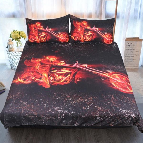 

3d bedding set motorcycle print duvet cover set bedcloth with pillowcase bed home textiles1