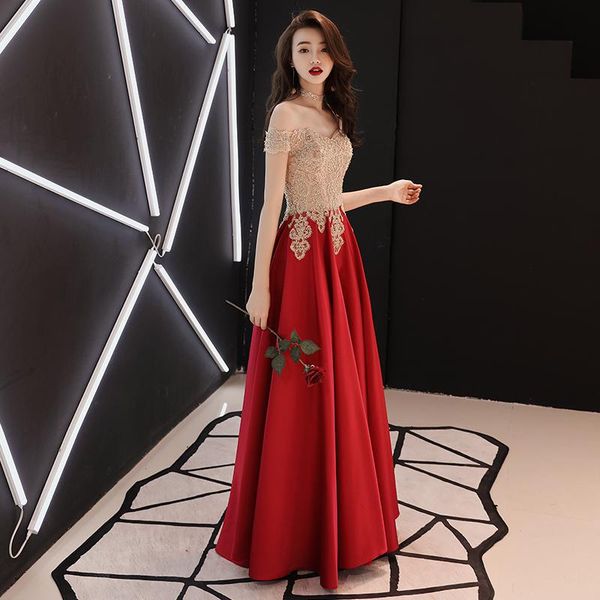

party dresses evening dress 2021 spring elegant long prom off the shoulder appliques crystal a line backless, White;black