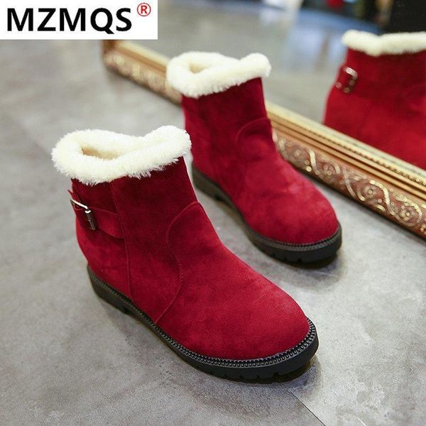 

boots women winter black red shoes woman platform buckle ankle boots buckle platform suede women shoes zapatos de mujer