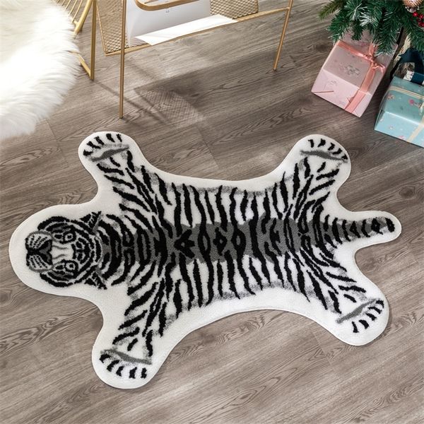 Специальное предложение Тигр напечатанный коврик коровы леопардовый тигр напечатанный напечатанный коровьей кожи кожа из искусственной кожи нонлип противоскользящий коврик для животных печати ковер 201225