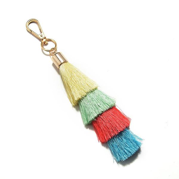 

new fashion women casual tassels women keychain bag pendant alloy car key chain ring holder trendy jewelry pendant gift eh333 h jllfzo, Silver