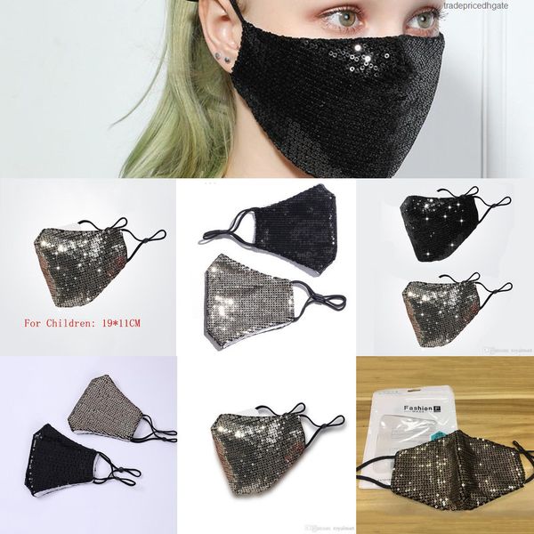 

fashion dustproof protective bling sequins mask pm2.5 mouth masks washable reusable voas fq49