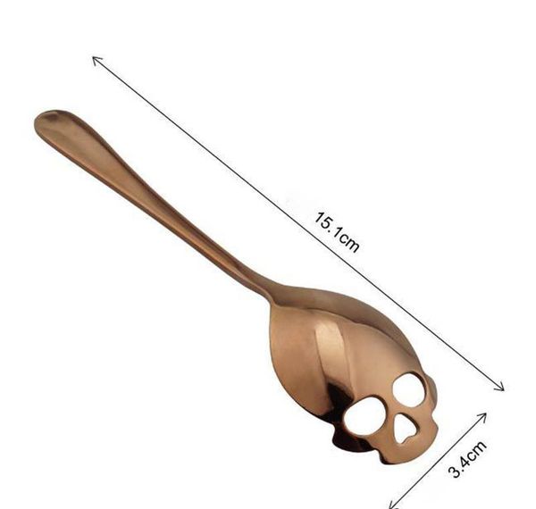 

stainless steel sugar skull spoon creative cutlery dessert coffee scoop food grade candy teaspoo jllqve yummy_shop