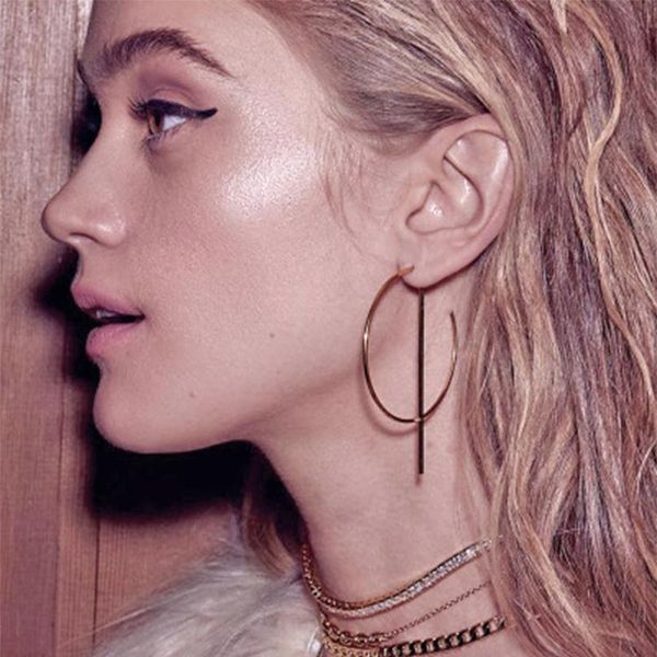 

vienkim gold color геометрический круг круглые серьги для женщин brincos 2018 стимпанк стиль женщины женщины ювелирные изделия accesso wmtqr, Silver