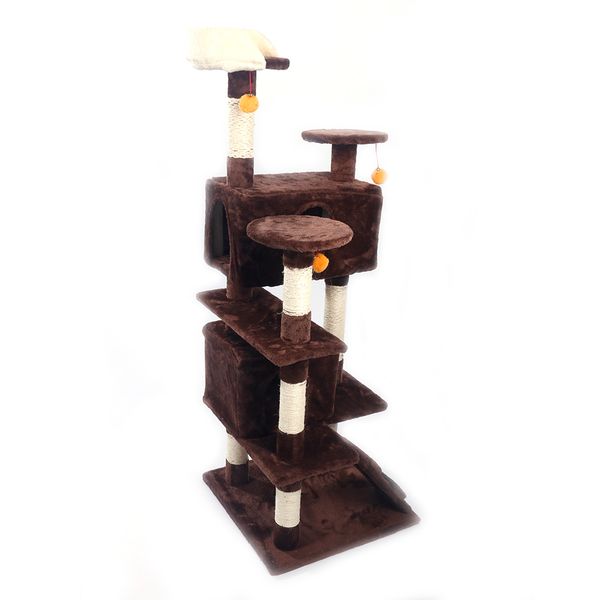

m9c 52" sisal hemp cat tree brown sisal plush chipboard concise sturdy and environmentally friendly