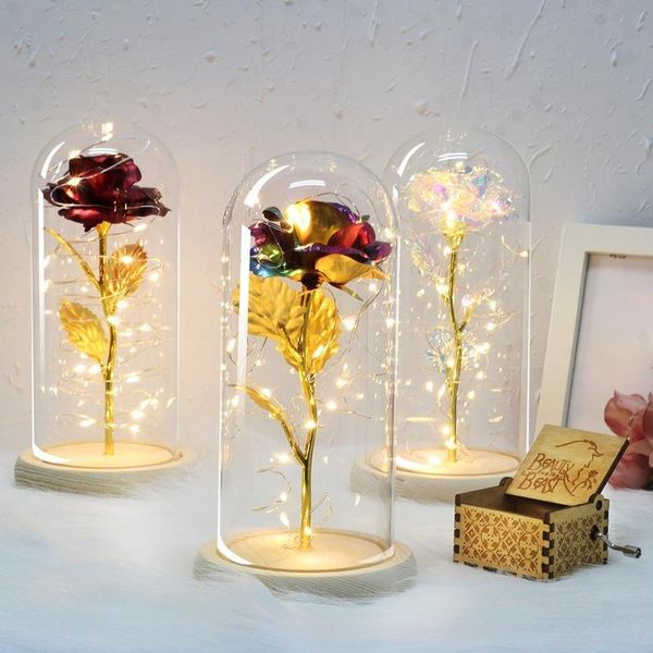 

eternal rose flower the beauty and beast rose in a glass dome led lamps home decor wedding christmas valentines day jllpcc