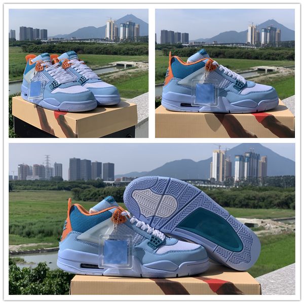 

2020 new jumpman 4 4s blue cement what mens basketball shoes baskets de marque mens trainers sneakers, Black