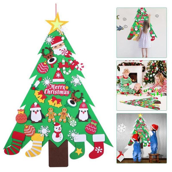 

diy felt christmas tree wall-mounted party home ornament for kids xmas gift price