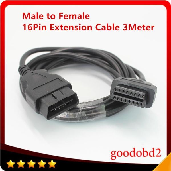 

3meter universal car obd2 extension cable 16 pin obdii obd 2 female to male connector for car diagnostic scanner tool1