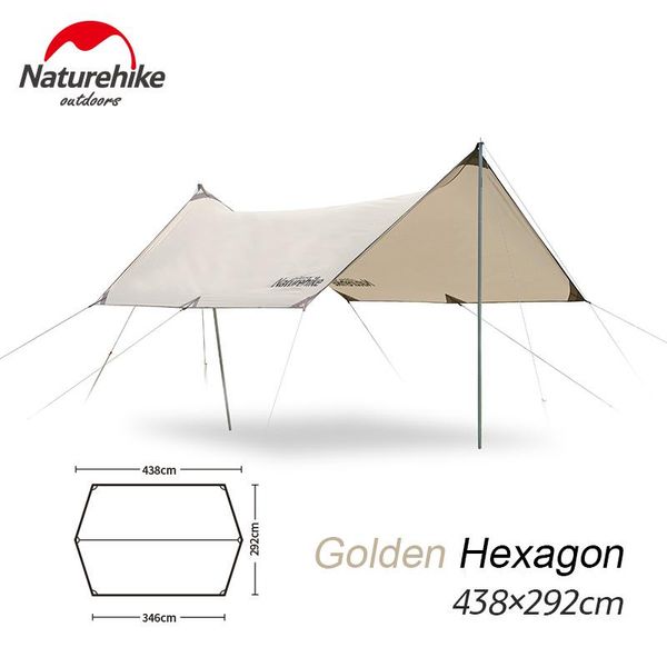 

naturehike outdoor camping canopy 4-6 person family party 150d waterproof awning tarp ultralight portable tent equipment