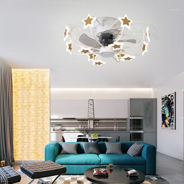 

new restaurant fan lamp bedroom ceiling fan lamp living room led acrylic star ac220v ventilador lights1