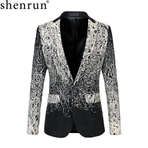 

shenrun men blazer casual fashion suit jacket unique luxury classic jackets wedding costumes party prom stage 5xl 6xl plus size 201104, White;black