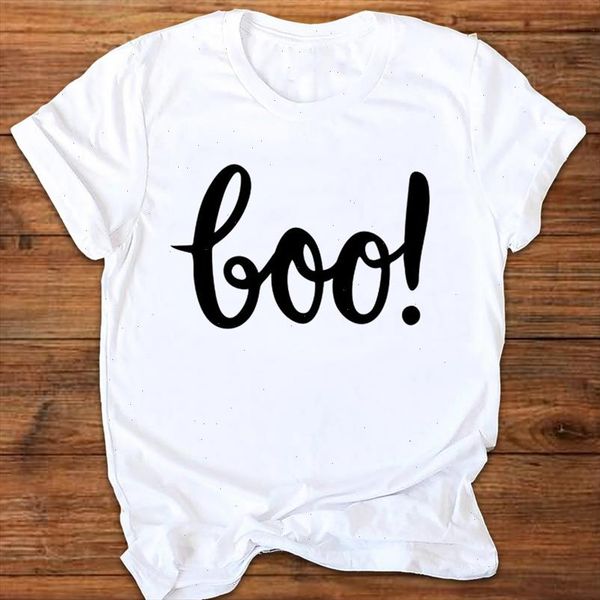 

women graphic boo letter 90s clothing fall autumn halloween printing print clothes lady tees female t shirt womens t shirt, White