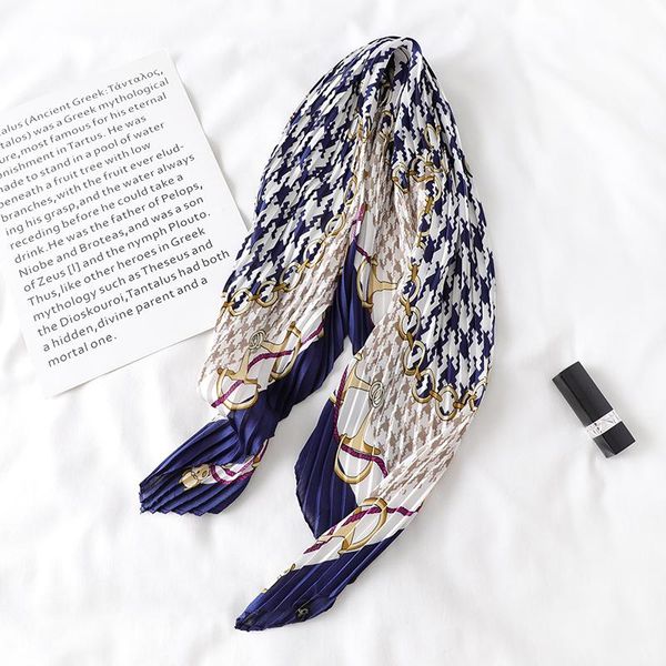 

silk square lady hair scarf fashion female shawl and wraps women bandana crinkle print scarves headkerchief accessories summer wmtepi, Blue;gray