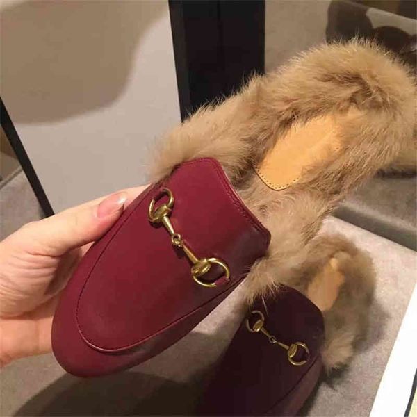 

slippers princetown designer fur mules flats chain ladies casual shoes women mens loafers muller slipper shoe furry slides, Black