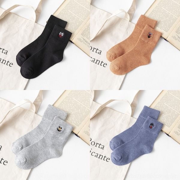 

ug3bg embroidered and winter new women's cotton mid-calf trendy and autumn personality funny breathable women's socks cartoon sock, Black