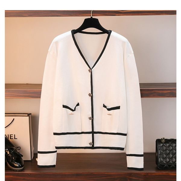 

8k9vs oversized loose coat contrast v-neck coat t-shirt coatt-shirt for women autumn winter online new 2020 korean red short cardigan color, White;black