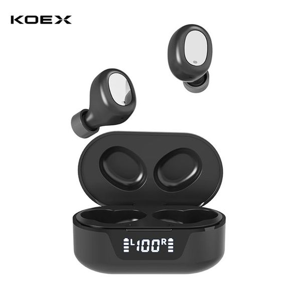 

koex tws 16 bluetooth wireless earphones in-ear earphone stereo sports waterproof earbuds headsets with microphon gaming headset
