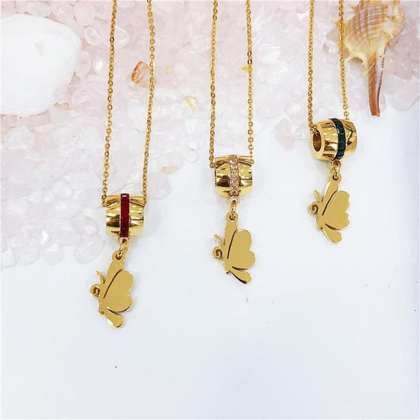 

fashion stainless steel butterfly necklaces earings for women cute animal wing pendants choker girls kids fashion jewelry gift, Silver