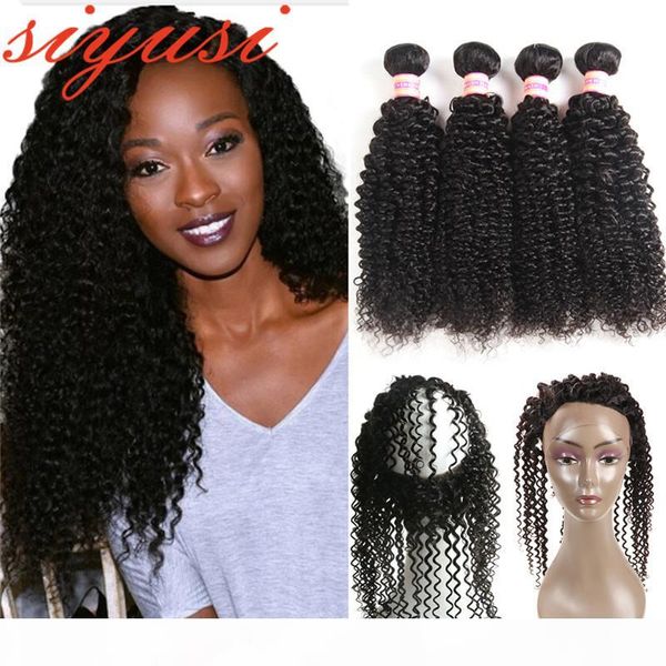 

brazilian virgin hair bundles with frontal natural color 100% human hair body wave 2 3 bundles with 360 lace frontal closure, Black;brown