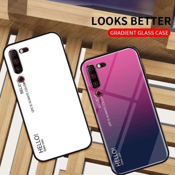 

sewqlenovo z5s z6lite z6pro computer case back gradient color tempered glass mobile phone covervtrvgt