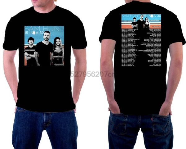 

1_sam hunt tour 2017 tshirt черного цвета с коротким рукавом 100% хлопок нового элемента спорта толстовка с капюшоном толстовка
