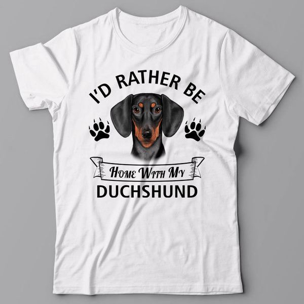 

brand homme print men harajuku duchshund i'd rather be home with my duchshund dog gift for dog owner hoodie designers t shirts sweatshi