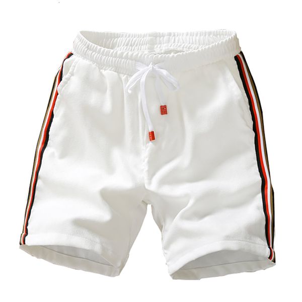 

2020 summer new fashion loose men's casual striped black white drawstring waist bermuda shorts men plus size 5xl, White;black
