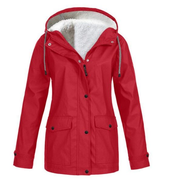 

new women's autumn winter solid fleece jacket outdoor clothes windproof rainproof windbreaker casual coatx1016, Black;brown