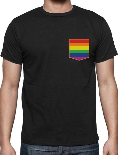 

марка t shirt мужчины мода радуга флаг гей лесбийская pride карман для печати t-shirt идея подарка тенниски спорта с капюшоном hoodie