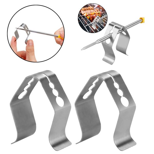 

2x barbeque thermometer probe clip holder anti rust scald preventing smoke