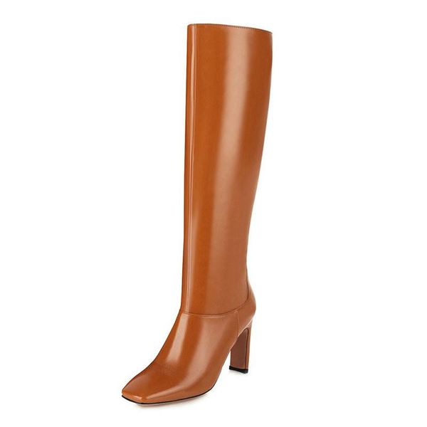 

boots knee high women design fur warm winter shoes fashion heel botas woman footwear plus size 34-43, Black