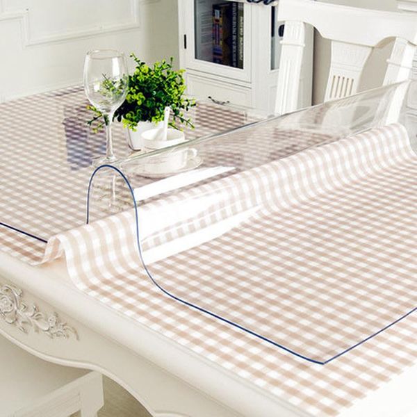 

pvc transparent table cloth soft glass tablecloth waterproof oilproof kitchen dining table cover tablecloth on the 1mm