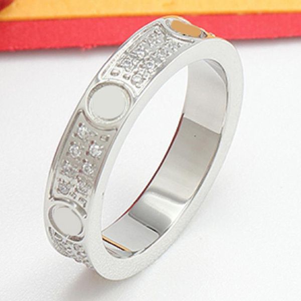 

new brand cz jewelry women's ring gypsophila 925 silver fashion trend titanium alloy rose gold classic luxury trend ring, Golden;silver