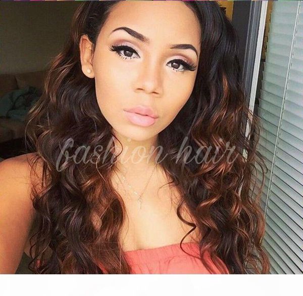 

7a virgin malaysian hair wigs wavy color #4 glueless lace front human hair wigs full lace wigs for black women, Black;brown