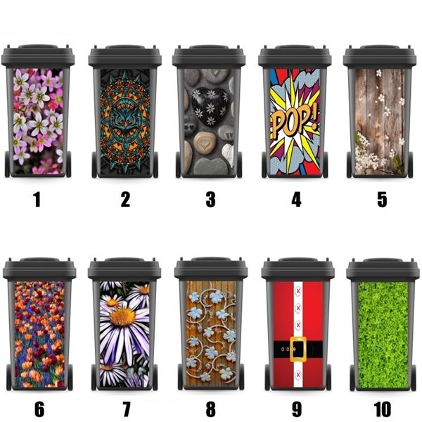 

modern rubbish bin sticker vinyl removable sticker decals ktichen accessories creative gift wall stickers 120liter 240liter 1007