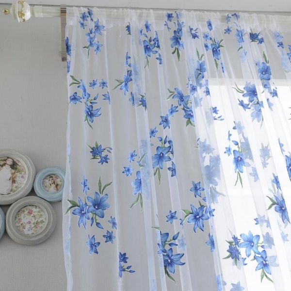 

curtain & drapes 1x2m sweet sheer tap window living room floral curtains panel #01