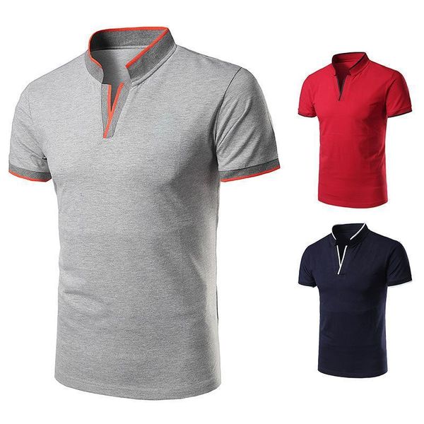

new men's stand collar polo youth short sleeve shirt y1612, White;black