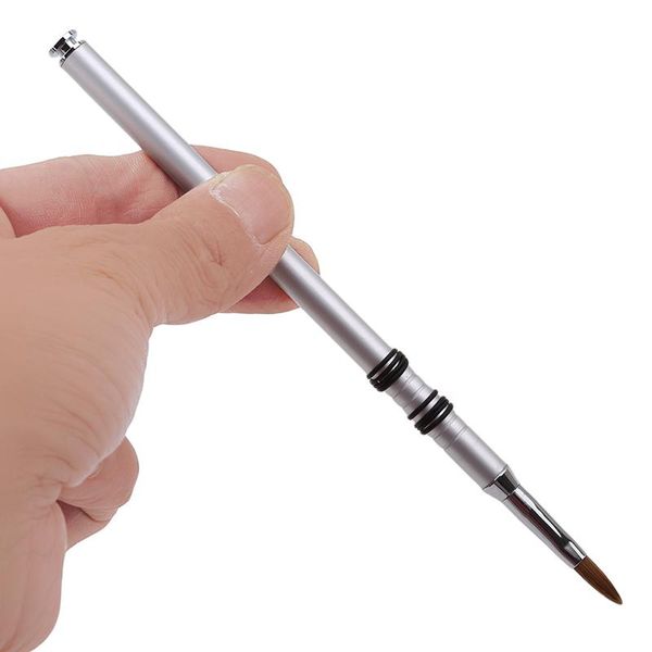 

nail brushes manicure tools metal handle carving flower pen professional salon painting drawing art brush, Yellow