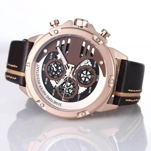 

wholesale tradition yellow solar soccer compass chronograph quartz deployment clasp prs516 quality men watch wristwatches mens watches, Slivery;brown
