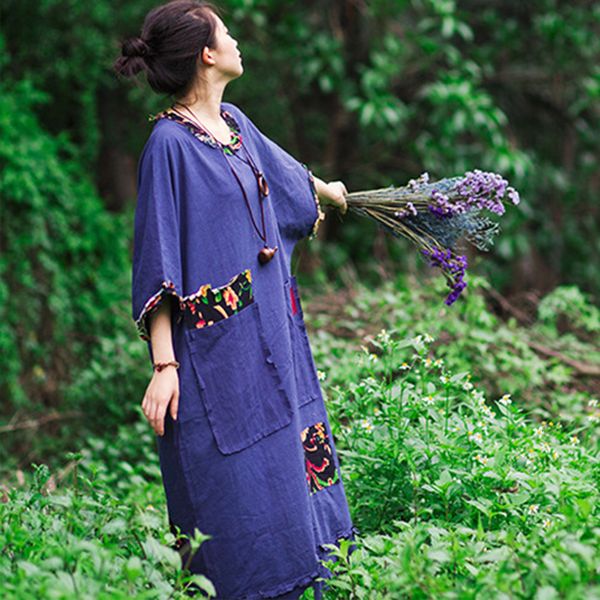 

women's summer fashion large linen dress maxi's long informal loose skirt