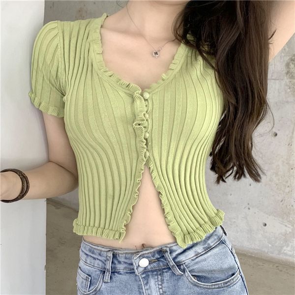 

2020 new style 10 colours knitted shirts v-neck single breasted good elasticity crop cardigan sweaters women clothes, White;black
